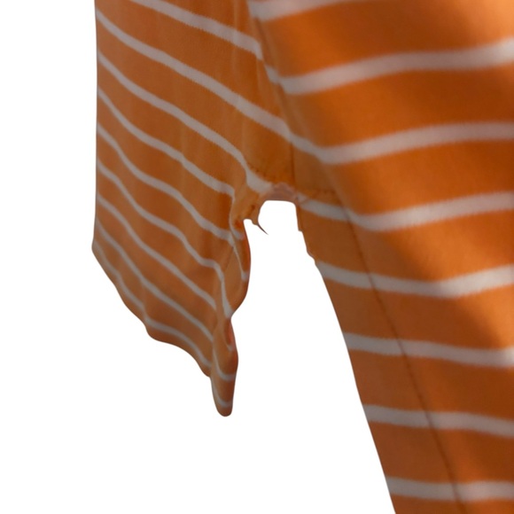 Polo Orange/White Striped Short Sleeve Polo Shirt -size Medium - Picture 8 of 12